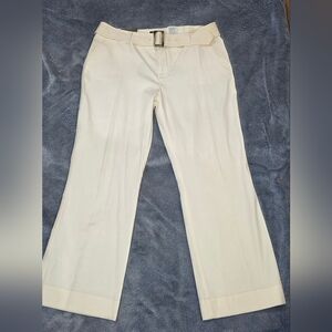 EDDIE BEUER Chic Cream Wide Leg Women's Pants Beige Size 14 NWT.